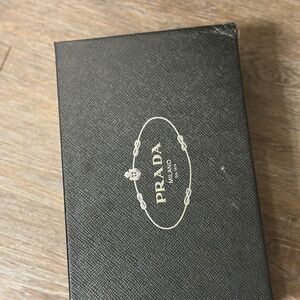 Prada Black Knit Scarf & Beanie Pom Hat Set